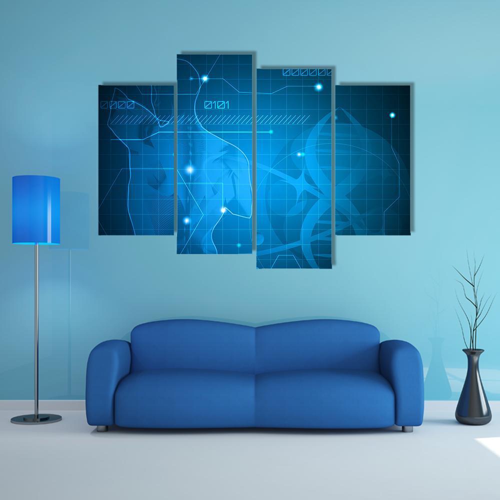 Spine & Gene Chain Canvas Wall Art-4 Pop-Gallery Wrap-50" x 32"-Tiaracle