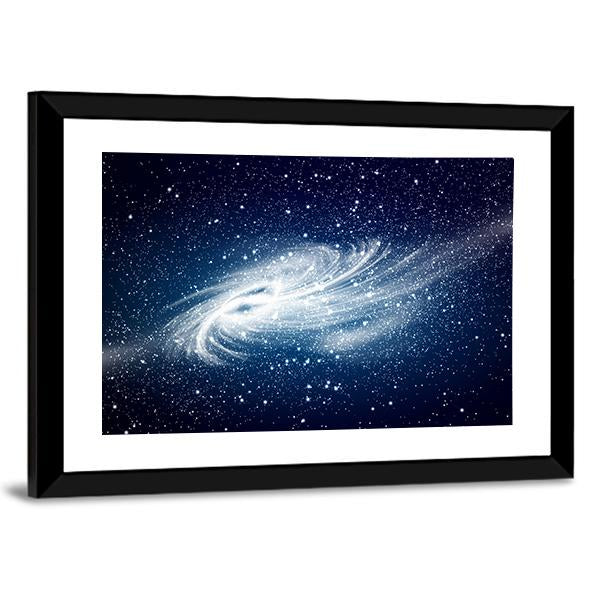 Spiral Galaxy Against Black Space Canvas Wall Art-3 Horizontal-Gallery Wrap-25" x 16"-Tiaracle