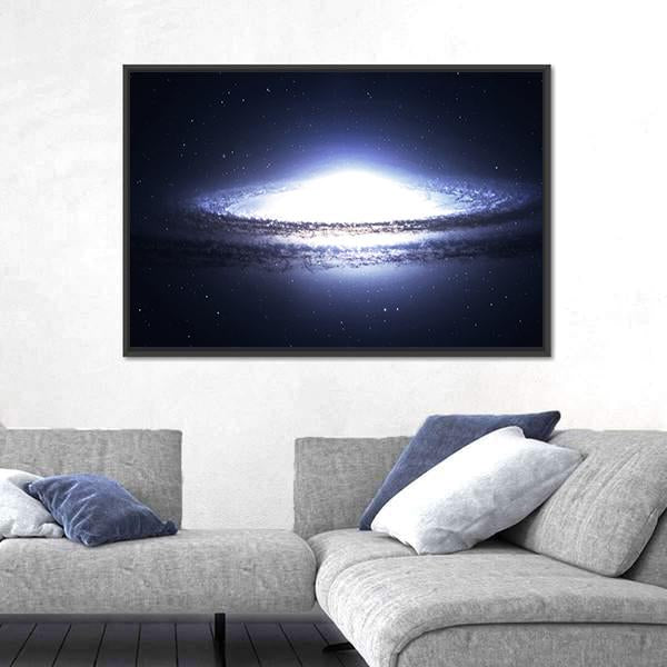 Spiral Galaxy In Deep Space Canvas Wall Art-3 Horizontal-Gallery Wrap-25" x 16"-Tiaracle