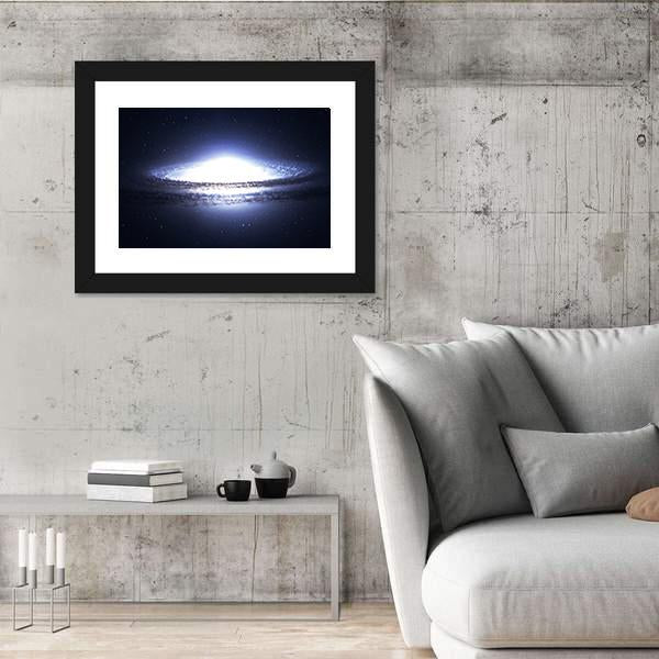 Spiral Galaxy In Deep Space Canvas Wall Art-3 Horizontal-Gallery Wrap-25" x 16"-Tiaracle