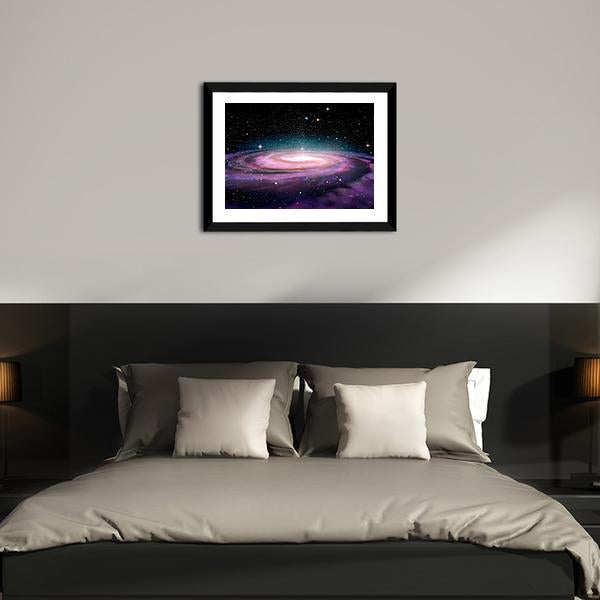 Spiral Galaxy In Deep Space Illustration Canvas Wall Art-5 Horizontal-Gallery Wrap-22" x 12"-Tiaracle