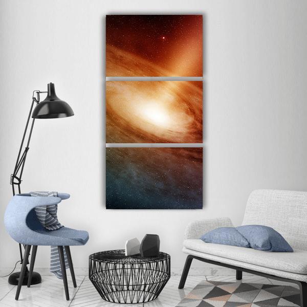 Spiral Galaxy In Deep Space Vertical Canvas Wall Art-3 Vertical-Gallery Wrap-12" x 25"-Tiaracle