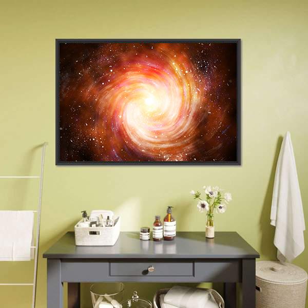 Spiral Galaxy In Space Canvas Wall Art-1 Piece-Floating Frame-24" x 16"-Tiaracle