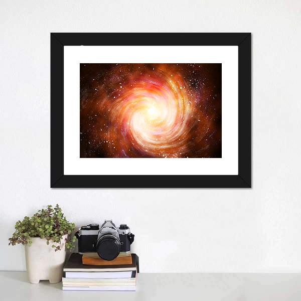 Spiral Galaxy In Space Canvas Wall Art-1 Piece-Framed Print-20" x 16"-Tiaracle