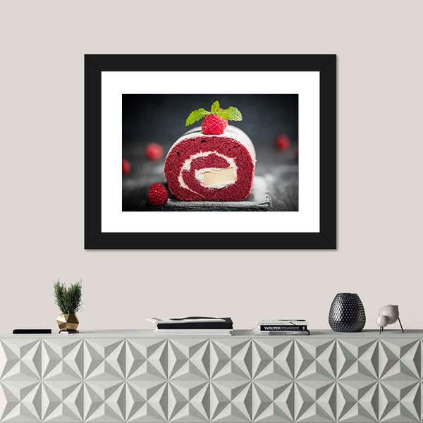 Sponge Swiss Roll Cake Canvas Wall Art-1 Piece-Framed Print-20" x 16"-Tiaracle