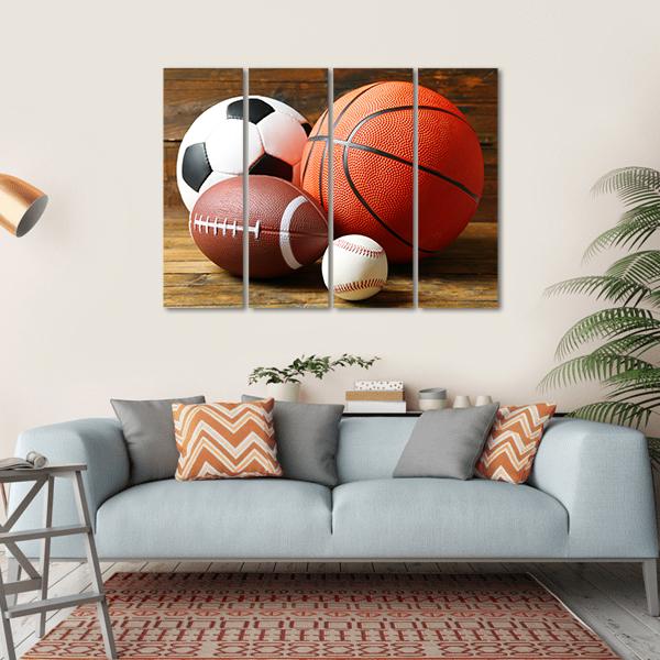 Sports Balls Canvas Wall Art-4 Horizontal-Gallery Wrap-34" x 24"-Tiaracle