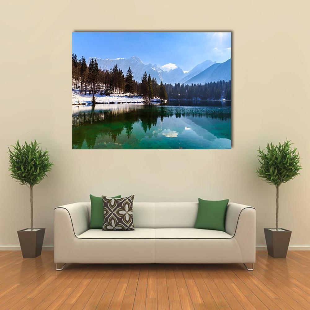 Spring At The Alpine Lake Canvas Wall Art-1 Piece-Gallery Wrap-36" x 24"-Tiaracle