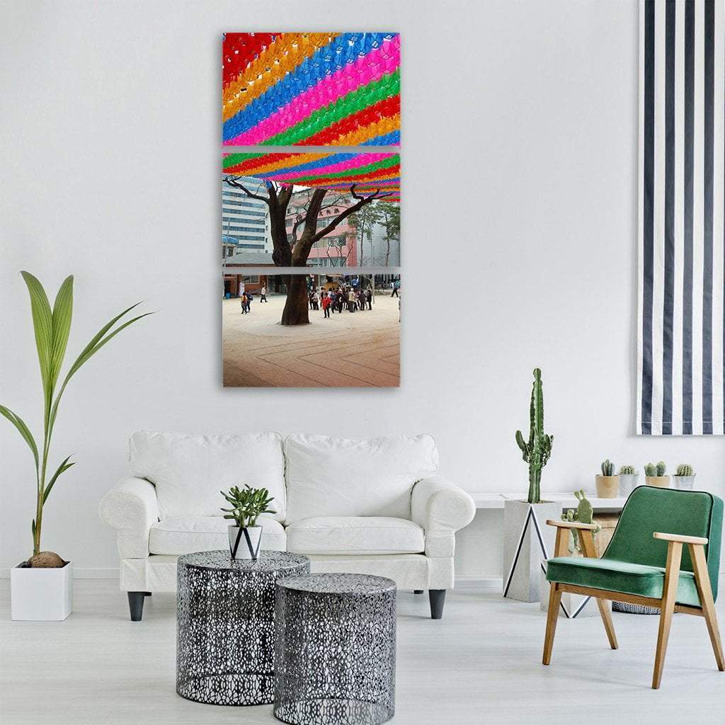 Spring Festival In Seoul City Korea Vertical Canvas Wall Art-3 Vertical-Gallery Wrap-12" x 25"-Tiaracle