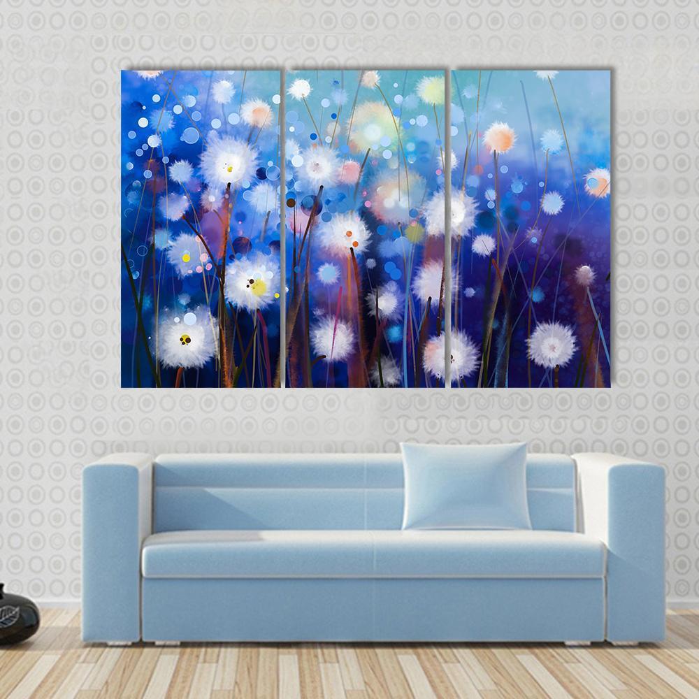 Spring Floral Seasonal Nature Abstract Canvas Wall Art-3 Horizontal-Gallery Wrap-37" x 24"-Tiaracle