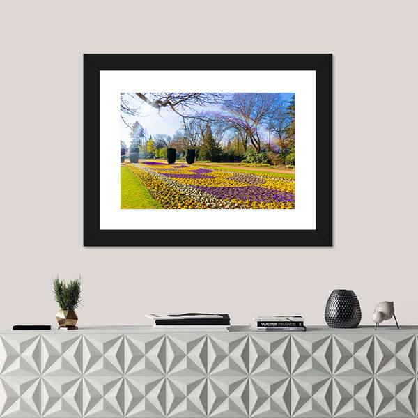 Spring Garden Scenery Canvas Wall Art-1 Piece-Framed Print-20" x 16"-Tiaracle