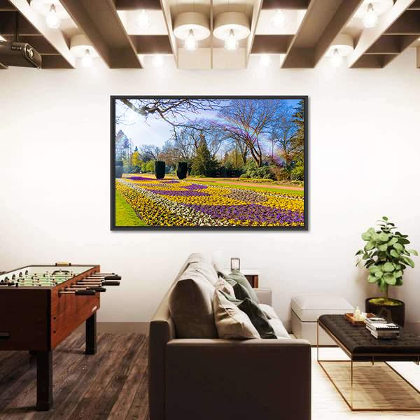 Spring Garden Scenery Canvas Wall Art-3 Horizontal-Gallery Wrap-25" x 16"-Tiaracle