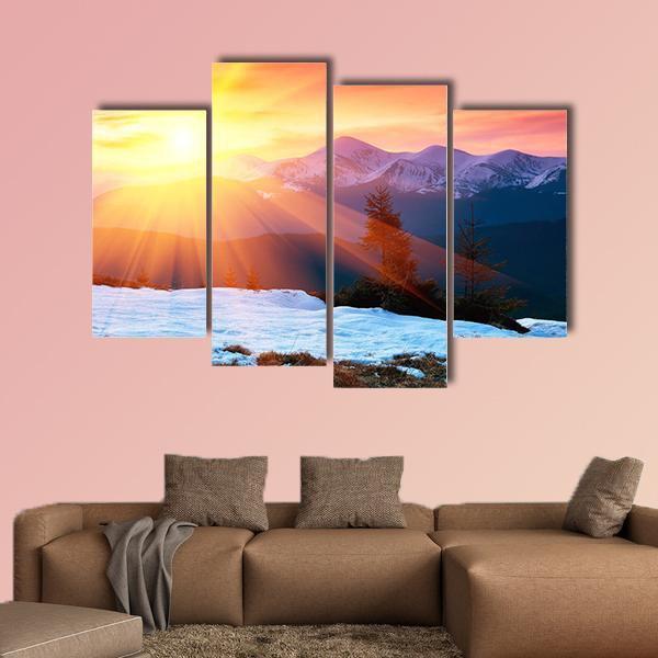 Spring Landscape With The Cloudy Sky Canvas Wall Art-4 Pop-Gallery Wrap-50" x 32"-Tiaracle
