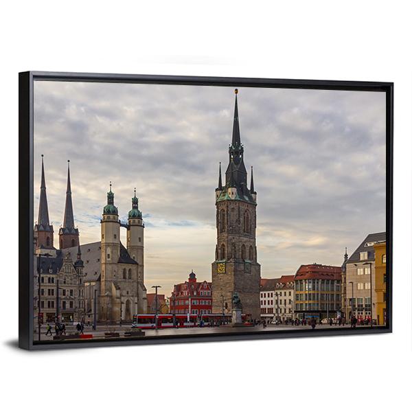 Square Market Of Halle Canvas Wall Art-3 Horizontal-Gallery Wrap-25" x 16"-Tiaracle