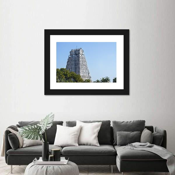 Sri Rangam Temple Town In India Canvas Wall Art-3 Horizontal-Gallery Wrap-25" x 16"-Tiaracle