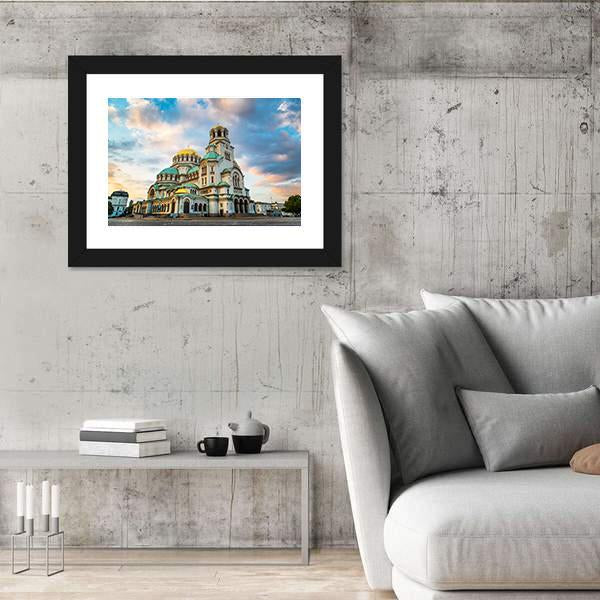 St Alexander Nevsky Cathedral With Clouds Canvas Wall Art-3 Horizontal-Gallery Wrap-25" x 16"-Tiaracle