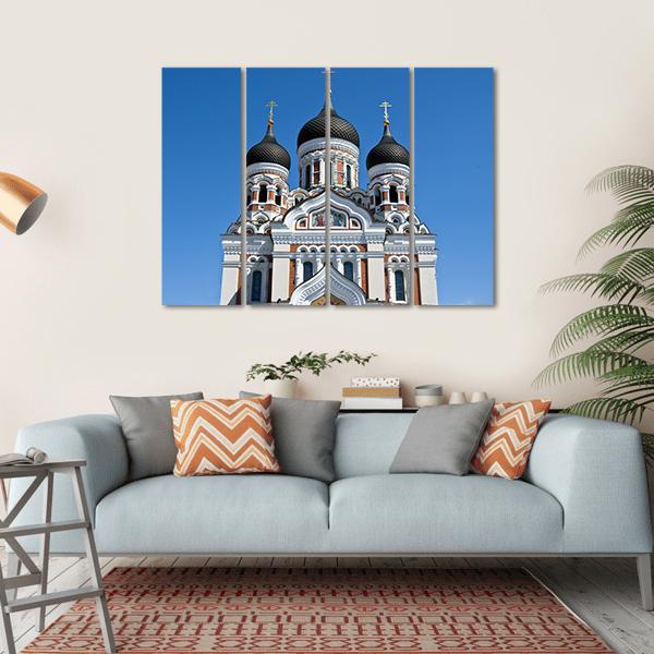 St Alexander Nevsky Orthodox Church In Tallinn Canvas Wall Art-4 Horizontal-Gallery Wrap-34" x 24"-Tiaracle