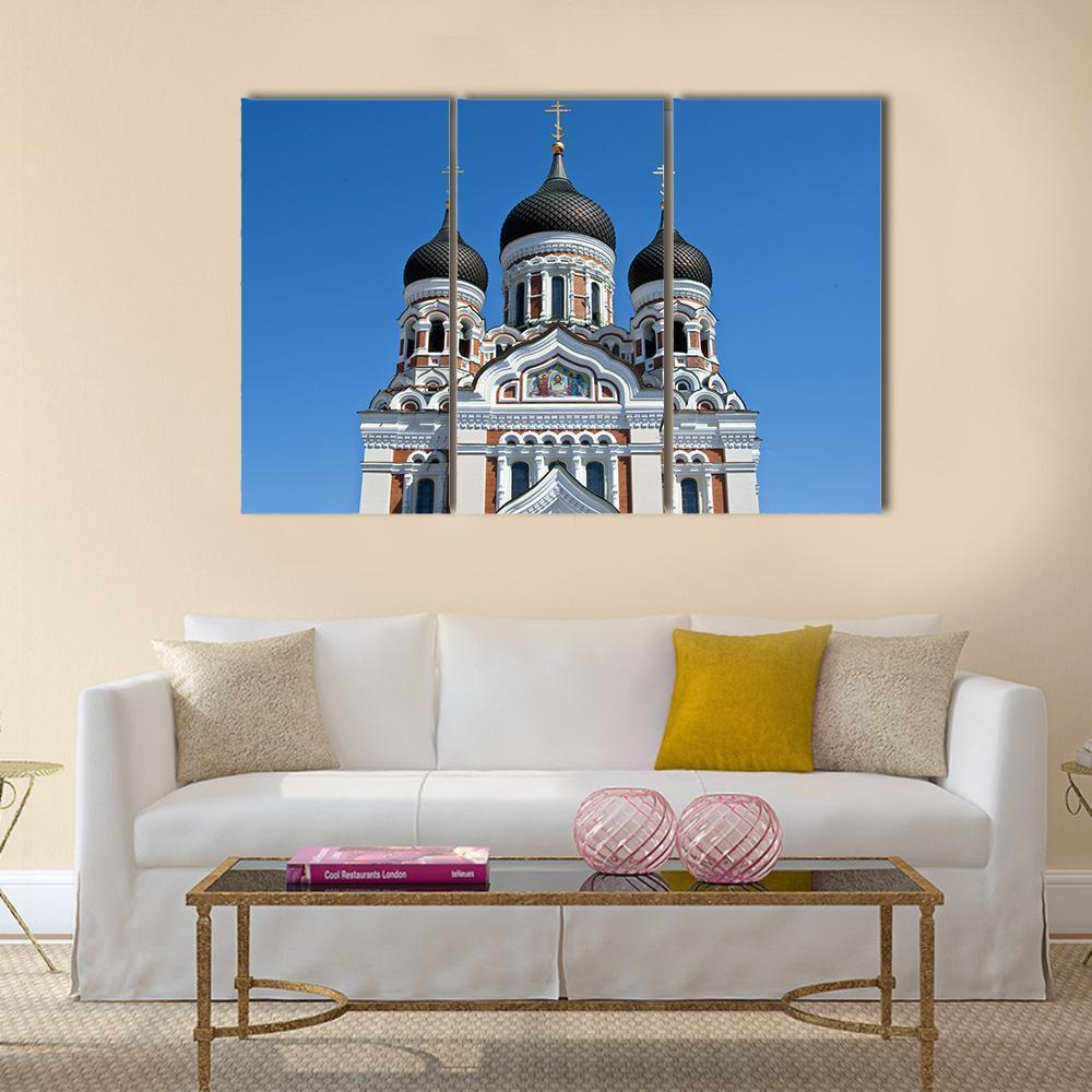 St Alexander Nevsky Orthodox Church In Tallinn Canvas Wall Art-3 Horizontal-Gallery Wrap-37" x 24"-Tiaracle
