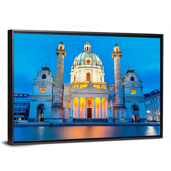 St Charles Church Canvas Wall Art-3 Horizontal-Gallery Wrap-25" x 16"-Tiaracle