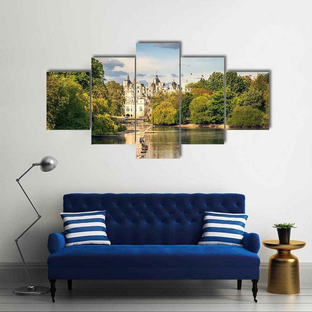 St James Park In London Canvas Wall Art-5 Star-Gallery Wrap-62" x 32"-Tiaracle