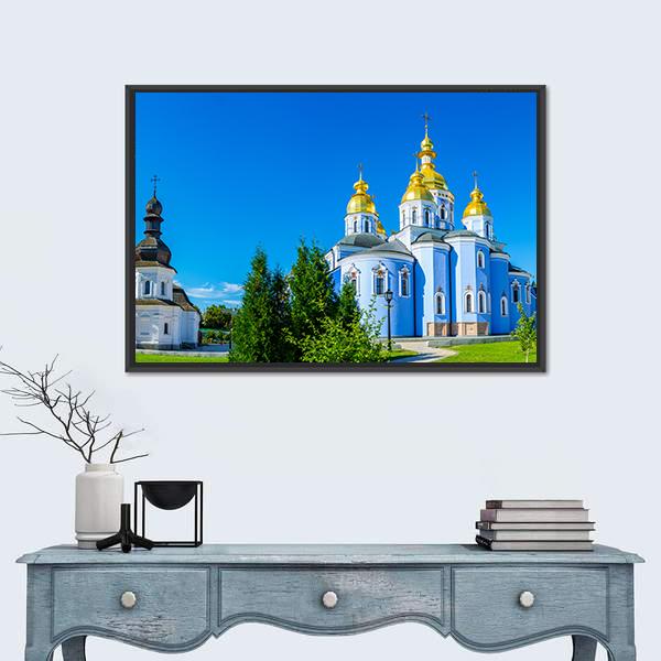 St John And Cathedral Of St Michael's Canvas Wall Art-1 Piece-Floating Frame-24" x 16"-Tiaracle