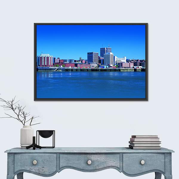 St. John In New Brunswick Atlantic Canada Canvas Wall Art-1 Piece-Floating Frame-24" x 16"-Tiaracle