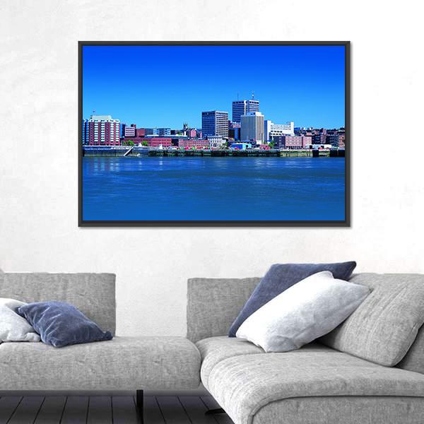 St. John In New Brunswick Atlantic Canada Canvas Wall Art-3 Horizontal-Gallery Wrap-25" x 16"-Tiaracle