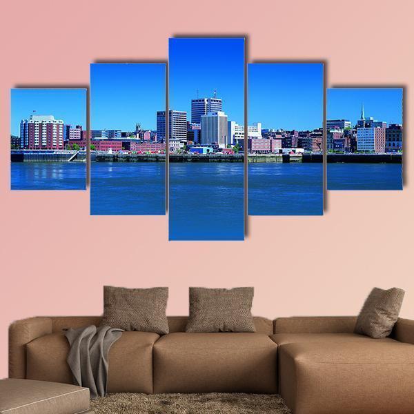 St. John In New Brunswick Atlantic Canada Canvas Wall Art-5 Star-Gallery Wrap-62" x 32"-Tiaracle