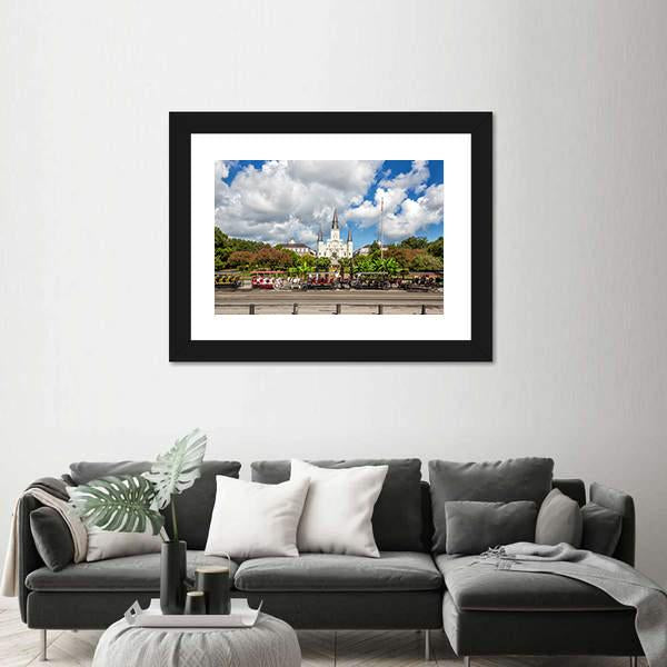 St. Louis Cathedral in the French Quarter Canvas Wall Art-3 Horizontal-Gallery Wrap-25" x 16"-Tiaracle