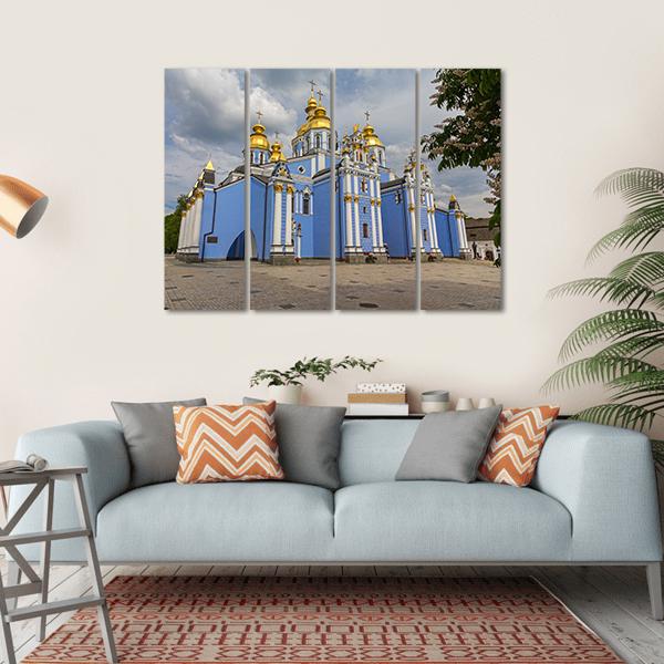 St Michaels Golden Domed Monastery In Ukraine Canvas Wall Art-4 Horizontal-Gallery Wrap-34" x 24"-Tiaracle