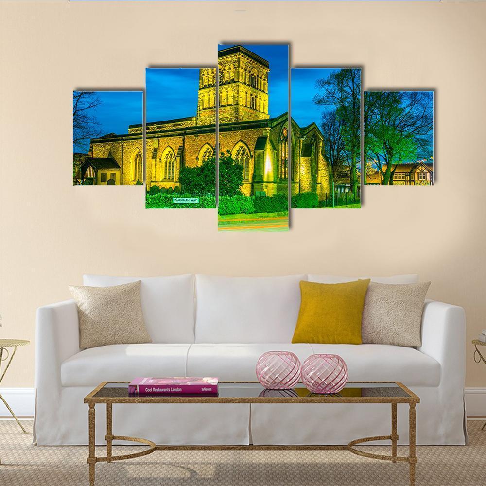 St Nicholas Church In Leicester Canvas Wall Art-5 Star-Gallery Wrap-62" x 32"-Tiaracle