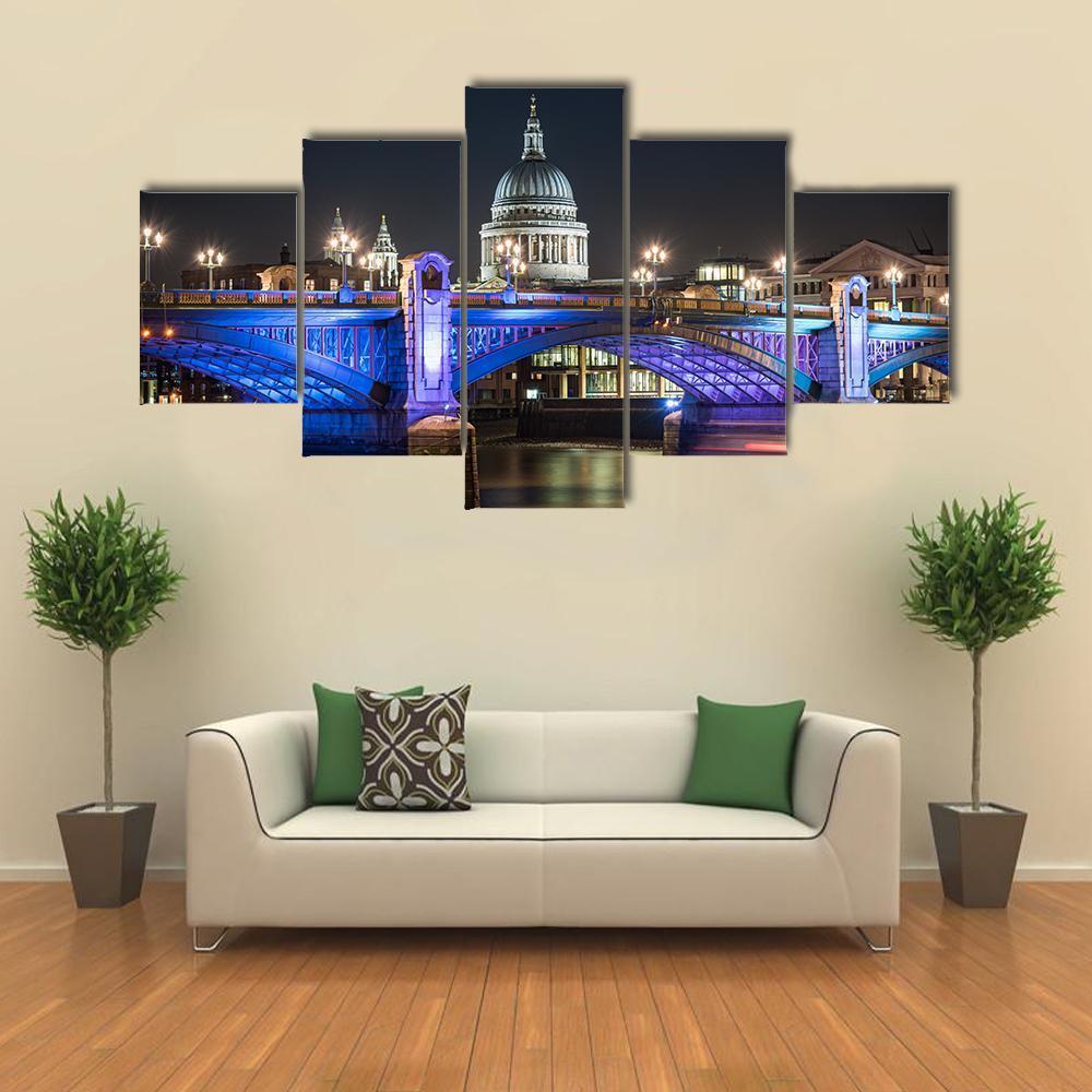 St Paul's Cathedral In London Canvas Wall Art-5 Star-Gallery Wrap-62" x 32"-Tiaracle