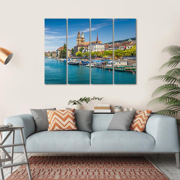 St. Peter At Lake Zurich Canvas Wall Art-4 Horizontal-Gallery Wrap-34" x 24"-Tiaracle