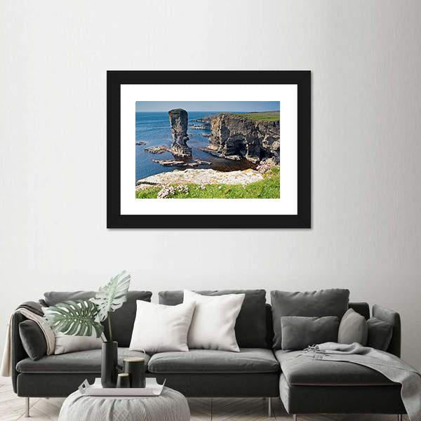Stacks Of Yesnaby In Orkney Canvas Wall Art-3 Horizontal-Gallery Wrap-25" x 16"-Tiaracle