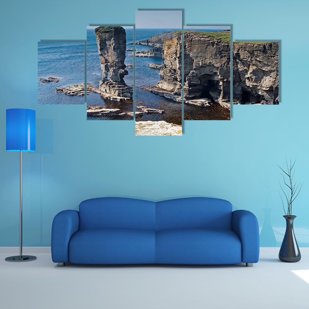 Stacks Of Yesnaby In Orkney Canvas Wall Art-5 Star-Gallery Wrap-62" x 32"-Tiaracle