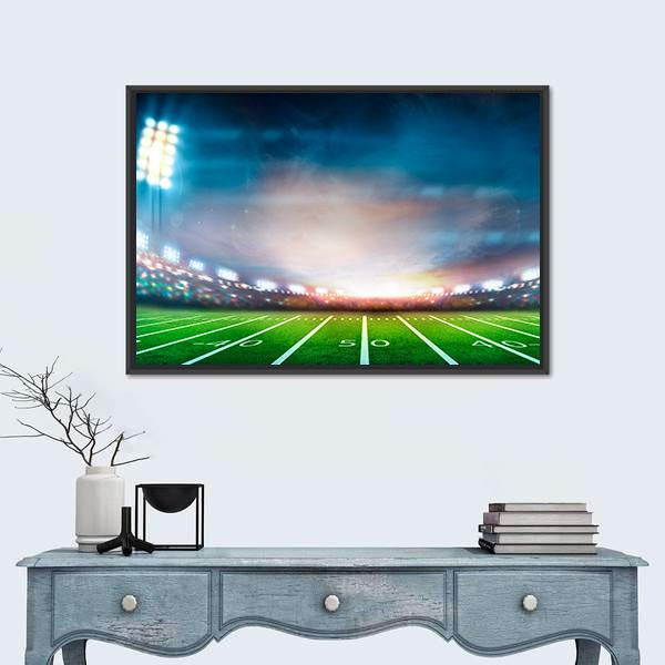 Stadium At Night Canvas Wall Art-1 Piece-Floating Frame-24" x 16"-Tiaracle