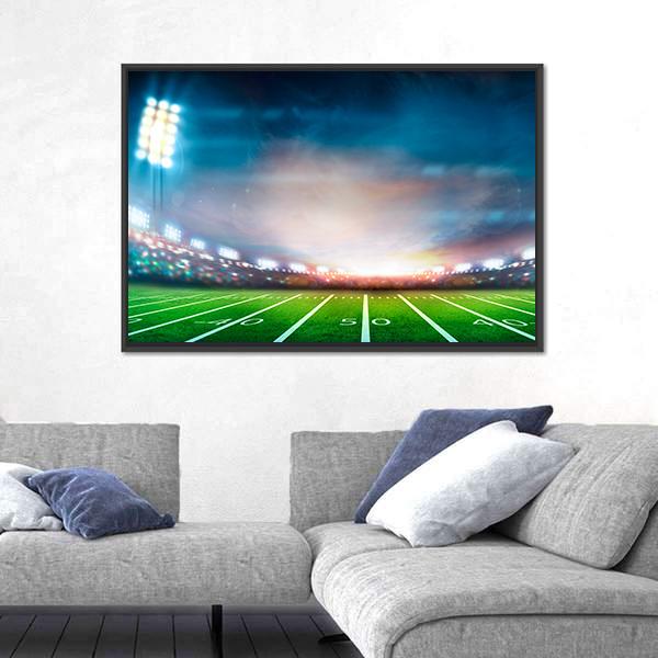 Stadium At Night Canvas Wall Art-3 Horizontal-Gallery Wrap-25" x 16"-Tiaracle