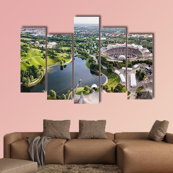 Stadium Of The Olympia Park In Munich Canvas Wall Art-5 Pop-Gallery Wrap-47" x 32"-Tiaracle