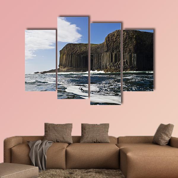Staffa And Fingal's Cave In Scotland Canvas Wall Art-4 Pop-Gallery Wrap-50" x 32"-Tiaracle