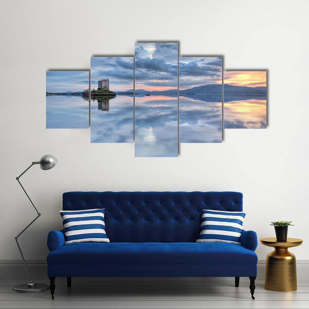 Stalker Castle In Scotland Canvas Wall Art-5 Star-Gallery Wrap-62" x 32"-Tiaracle