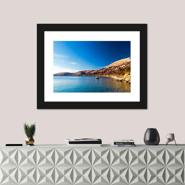 Stara Baska Village In Krk Island Canvas Wall Art-1 Piece-Framed Print-20" x 16"-Tiaracle