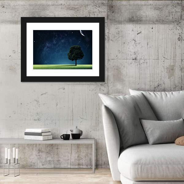 Starry Night Vertical Canvas Wall Art-3 Vertical-Gallery Wrap-12" x 25"-Tiaracle