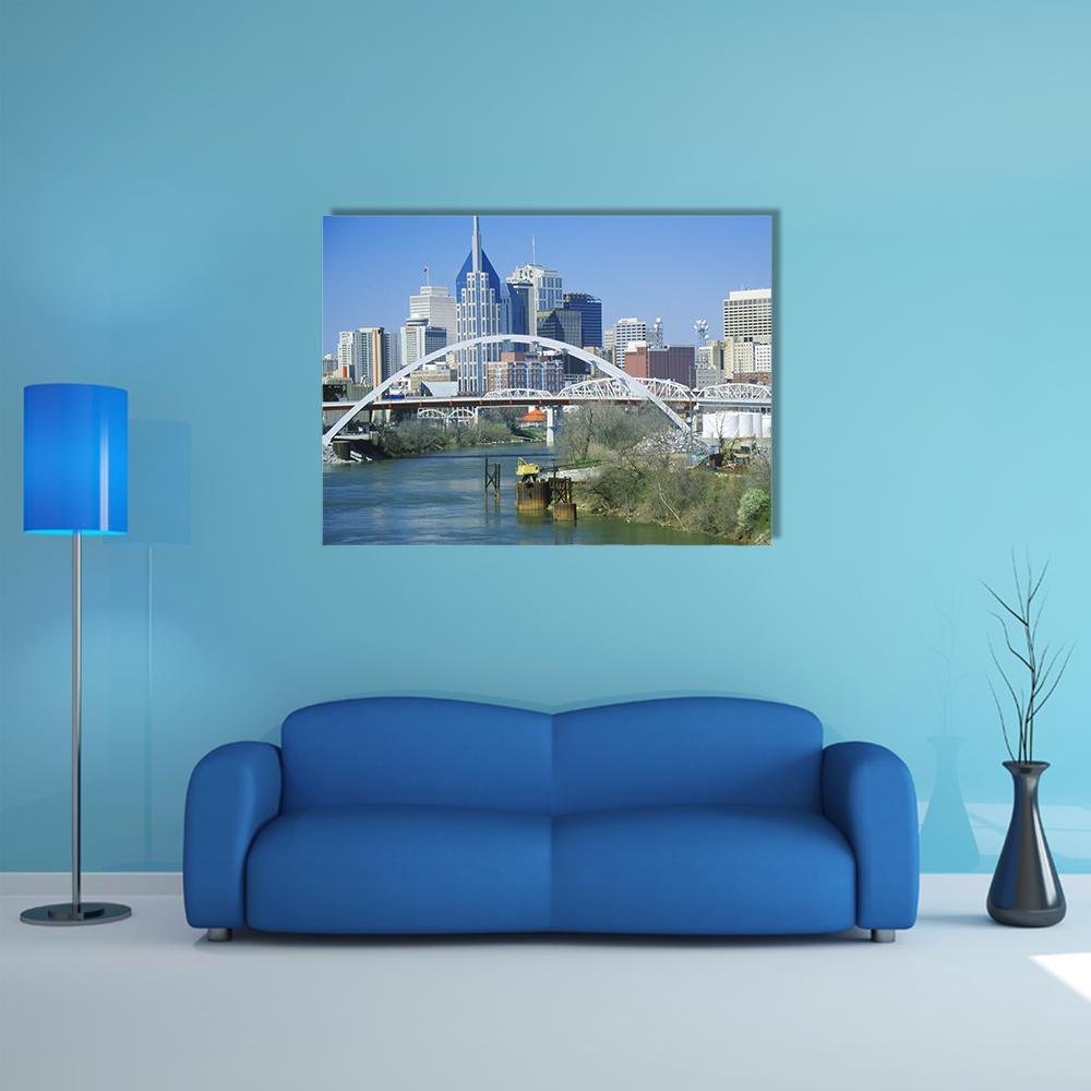 TN Skyline Canvas Wall Art-1 Piece-Gallery Wrap-48" x 32"-Tiaracle