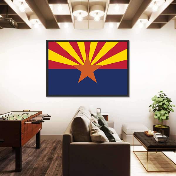 State Of Arizona Flag Canvas Wall Art-5 Horizontal-Gallery Wrap-22" x 12"-Tiaracle