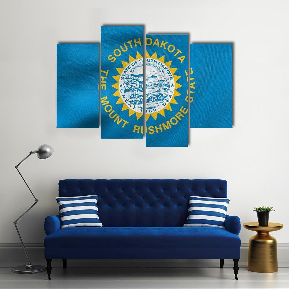 State Of South Dakota Flag Canvas Wall Art-4 Pop-Gallery Wrap-50" x 32"-Tiaracle