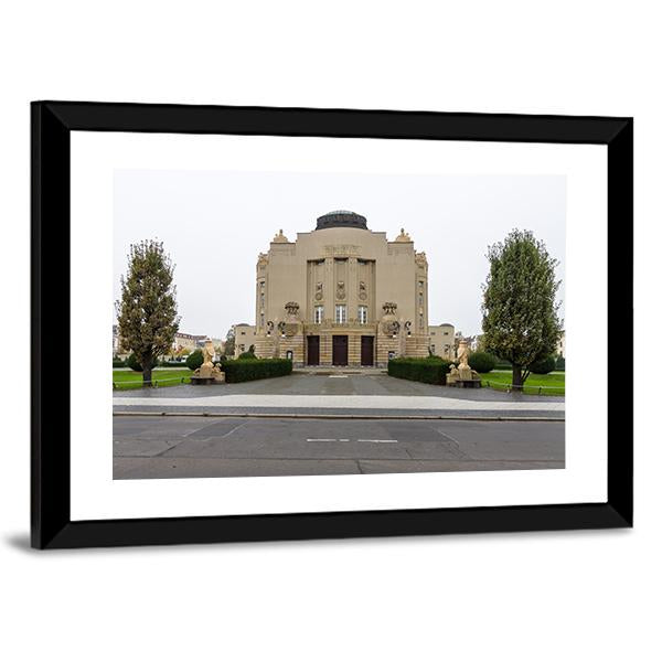 State Theater In Cottbus Canvas Wall Art-5 Horizontal-Gallery Wrap-22" x 12"-Tiaracle