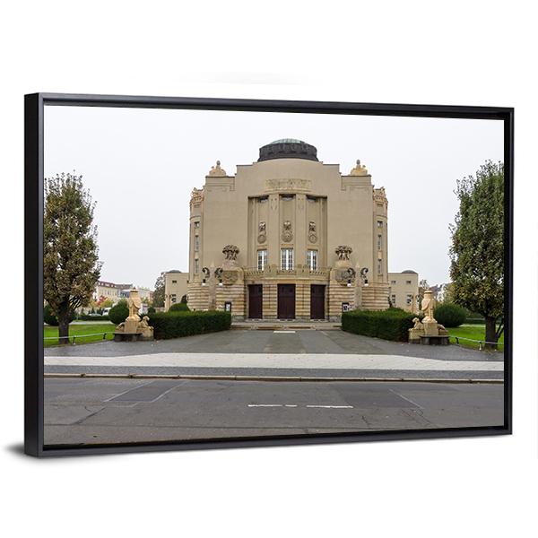 State Theater In Cottbus Panoramic Canvas Wall Art-1 Piece-36" x 12"-Tiaracle
