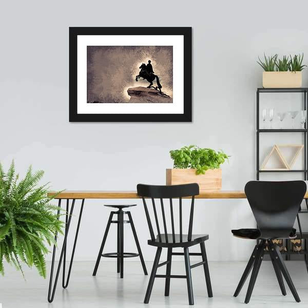 Statue Of Peter The Great Panoramic Canvas Wall Art-1 Piece-36" x 12"-Tiaracle