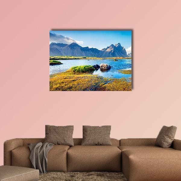 Stokksnes Headland Canvas Wall Art-1 Piece-Gallery Wrap-36" x 24"-Tiaracle