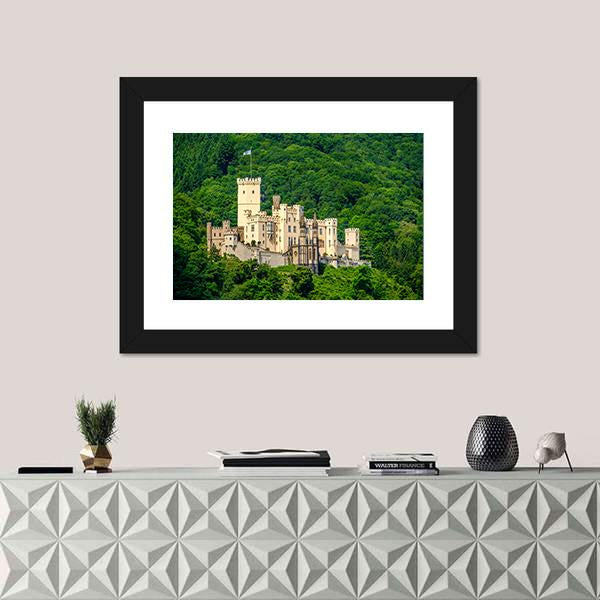 Stolzenfels Castle At Rhine Valley Canvas Wall Art-1 Piece-Framed Print-20" x 16"-Tiaracle