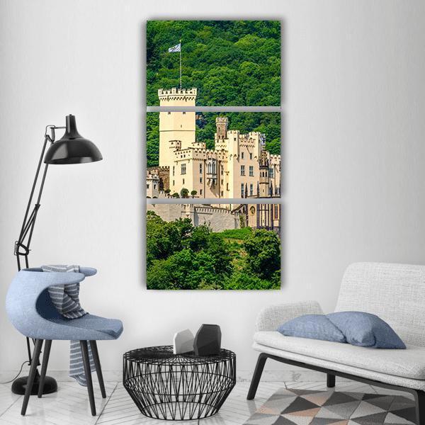 Stolzenfels Castle At Rhine Valley Vertical Canvas Wall Art-3 Vertical-Gallery Wrap-12" x 25"-Tiaracle